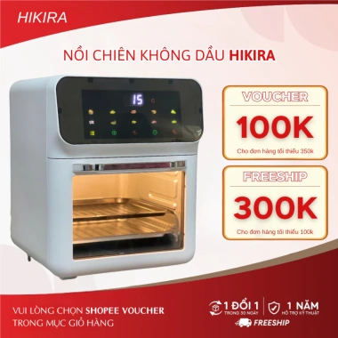 Nồi chiên không dầu HIKIRA 16L 1.350W đa chức năng, công suất mạnh, bảo hành 24 tháng - 1.399.000đ 9 Nồi chiên không dầu HIKIRA 16L 1.350W đa chức năng, công suất mạnh, bảo hành 24 tháng - 1.399.000đ 9