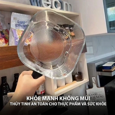 Nồi chiên không dầu Hikira 5L lồng kính trong - chiên đều 360 độ giá 744.000