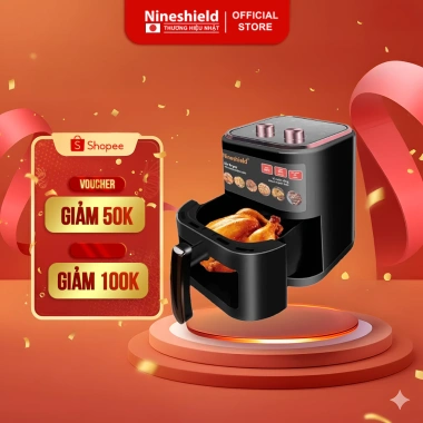 Nồi chiên không dầu KB5.005M Nineshield 8L Rapid Air - Giá 615k, Bảo hành 12 tháng, Tiết kiệm năng lượng, Đa chức năng.