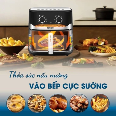 Nồi chiên không dầu KORICHI KRC-6.510 10L 1.800W - 2 núm xoay, thiết kế hiện đại, 1.534.000 VND 6