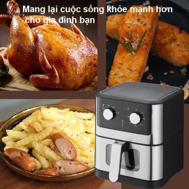 Nồi Chiên Không Dầu MINH KHAI 6L Thép Không Gỉ - BH 1 Năm - Hàng Chính Hãng - Giá 1.93 Triệu