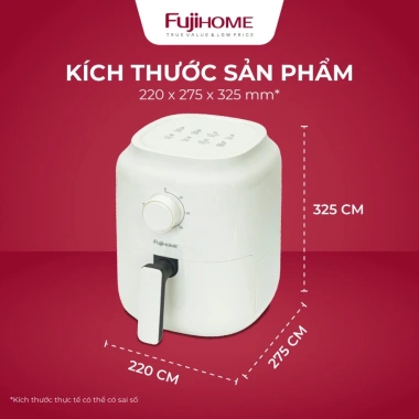 Nồi chiên không dầu mini FUJIHOME A3 3,2 lít 1.300W công suất lớn - Dễ dùng, giá 630.000đ giảm mạnh 2