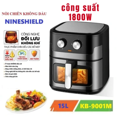 Nồi chiên không dầu Nineshield 10L kính + lò nướng đối lưu, BH 12 tháng, giảm 749k 2