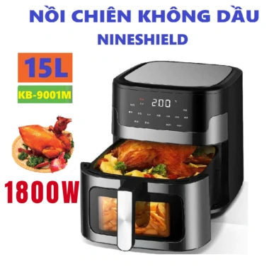 Nồi chiên không dầu Nineshield 10L kính + lò nướng đối lưu, BH 12 tháng, giảm 749k 3