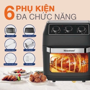 Nồi chiên không dầu Nineshield 8-15L công nghệ 360 độ, màn hình điện tử, bảo hành 12 tháng, giảm giá 1.240.000₫ 3