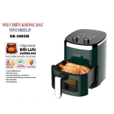 Nồi Chiên Không Dầu NINESHIELD 8L KB-5.005M - Gọn Nhỏ, Kính Trong, Bảo Hành 12 Tháng, 599k
