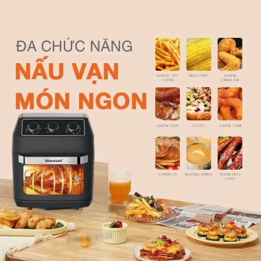 Nồi chiên không dầu NINESHIELD KB-1.202 12,5L 1.800W - Dung tích 10‑15L, bảo hành 12 tháng, giá 925k 3
