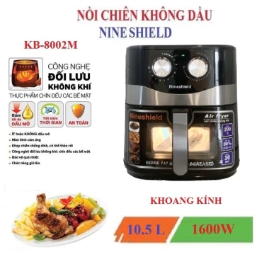 Nồi chiên không dầu NINESHIELD KB-1.202 12,5L 1.800W - Dung tích 10‑15L, bảo hành 12 tháng, giá 925k 6