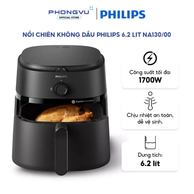 Nồi chiên không dầu Philips 6.2L NA130/00 1.700W chống dính, rửa máy, bảo hành 24 tháng - 1.449.000 VND
