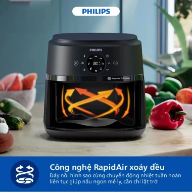 Nồi chiên không dầu Philips NA/120-130 6.2L điện tử - Giá ưu đãi 1.38 triệu hàng chính hãng 9