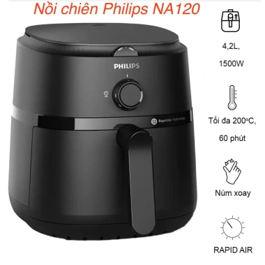 Nồi chiên không dầu Philips NA/120-130 6.2L điện tử - Giá ưu đãi 1.38 triệu hàng chính hãng 10