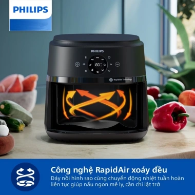 Nồi chiên không dầu Philips NA230/00 6.2L mặt kính 1.700W - Hàng chính hãng, giảm 1,89tr 3 Nồi chiên không dầu Philips NA230/00 6.2L mặt kính 1.700W - Hàng chính hãng, giảm 1,89tr 3
