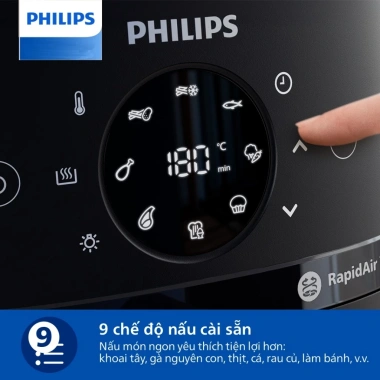 Nồi chiên không dầu Philips NA230/00 6.2L mặt kính 1.700W - Hàng chính hãng, giảm 1,89tr