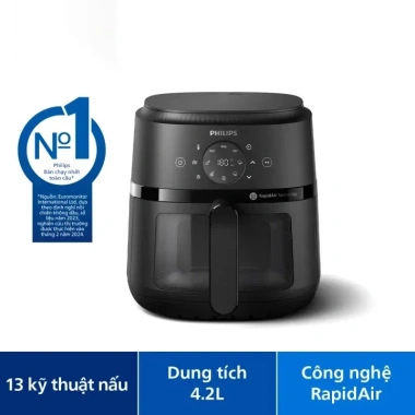 Nồi chiên không dầu Philips NA230/00 6.2L mặt kính 1.700W - Hàng chính hãng, giảm 1,89tr