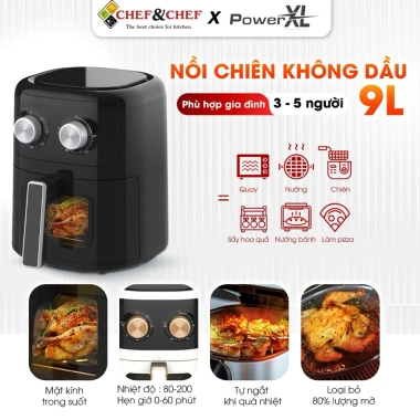Nồi Chiên Không Dầu POWER XL YJ327DV 9L Khay Nướng 5L Chính Hãng Bảo Hành 12 Tháng Giá 790.000