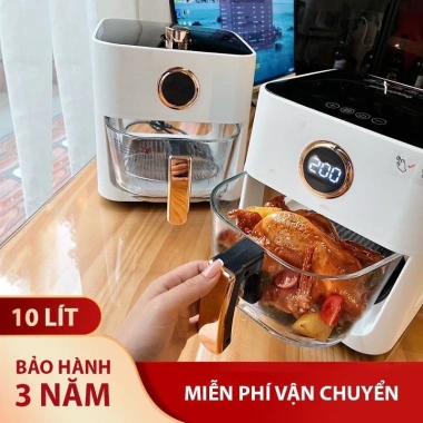 Nồi chiên không dầu PVL QL-02 10L lồng kính xuyên thấu, chiên đều 360 độ - Bảo hành 2 năm, giá 860.000₫ 2
