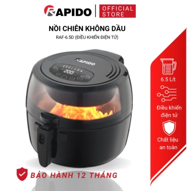Nồi chiên không dầu Rapido Inverter 6.5L nắp kính, lưỡi đảo tự động, lon nội inox, bảo hành 1 năm - Giá ưu đãi 1,286,986₫ 3