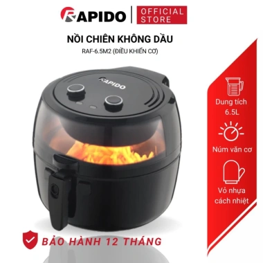 Nồi chiên không dầu Rapido Inverter 6.5L nắp kính, lưỡi đảo tự động, lon nội inox, bảo hành 1 năm - Giá ưu đãi 1,286,986₫ 4