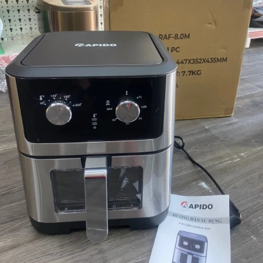 Nồi chiên không dầu Rapido RAF 8.0M/8.0M3 8L chiên gà 3kg, bảo hành 1y, giá 1.45 triệu