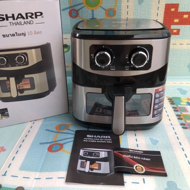 Nồi Chiên Không Dầu SHARP 12L Siêu Rộng – Chiên Nướng Gà 3kg, Cửa Kính Hiện Đại, BH 12 Tháng, Giá Ưu Đãi 1,49 Triệu