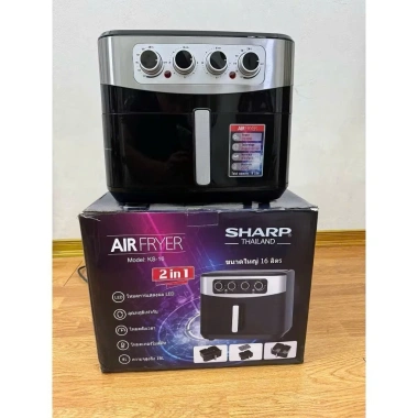 Nồi Chiên Không Dầu Sharp 16L công nghiệp 2 ngăn nướng gà đồng thời giảm giá 1,93 triệu