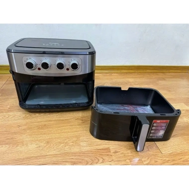 Nồi Chiên Không Dầu Sharp 16L công nghiệp 2 ngăn nướng gà đồng thời giảm giá 1,93 triệu