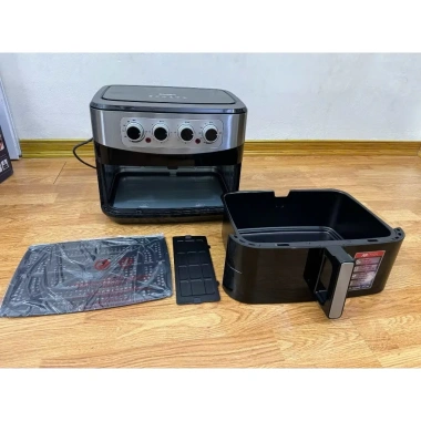 Nồi Chiên Không Dầu Sharp 16L công nghiệp 2 ngăn nướng gà đồng thời giảm giá 1,93 triệu