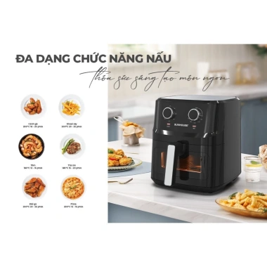 Nồi Chiên Không Dầu SHD4.030 6.5L Sunhouse - Cửa Sổ Chiên Trong Suốt, Bảo Hành 12 Tháng, 1.079.000 VND