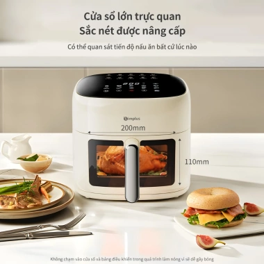 Nồi chiên không dầu Simplus 5L - Đa năng, ít dầu, cửa sổ quan sát lớn, 10 chế độ, giá 1.099.000 VND