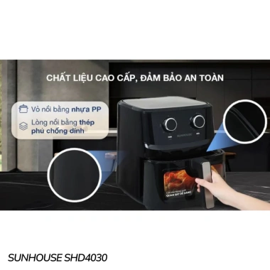 Nồi chiên không dầu SUNHOUSE đa dung tích 6‑9L SHD4.026/SHD4.030/SHD4.035/SHD4.037 – 12 tháng bảo hành, giảm còn 1.089.000₫