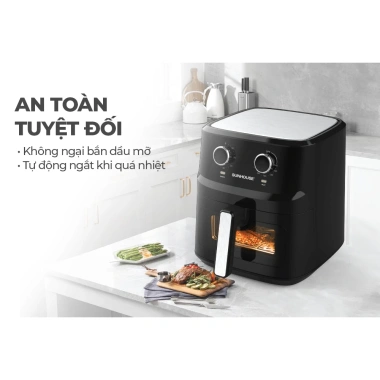 Nồi chiên không dầu Sunhouse SHD4.030 6.5L - Chiên gà nguyên con, BH 12 tháng 9