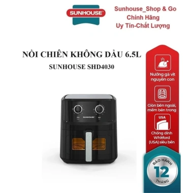 Nồi chiên không dầu Sunhouse SHD4.030 6.5L - Hàng chính hãng, giảm giá 18%