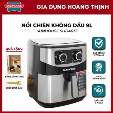 Nồi chiên không dầu Sunhouse SHD4.035 9L 1.800W Chính hãng, bảo hành 12 tháng, giảm giá 1.499.000₫