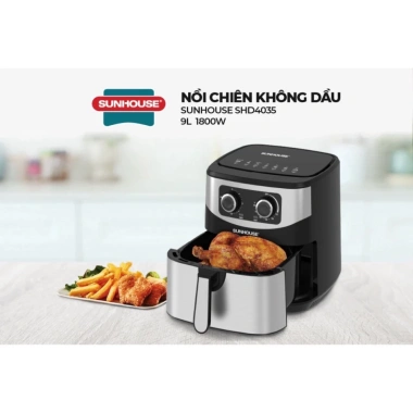 Nồi chiên không dầu Sunhouse SHD4.035 9L - Chiên nướng lớn, ưu đãi 1.790.000₫ 5