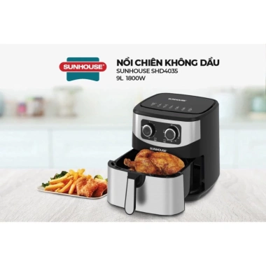 Nồi chiên không dầu Sunhouse SHD4.035 9L chiên nướng lượng lớn, giá 1.08 triệu 5
