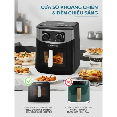 Nồi chiên không dầu SUNHOUSE SHD4.038 10.5L 1.800W - Giảm dầu mỡ, bảo hành 12 tháng, giá ưu đãi 1.599.000 VND 4