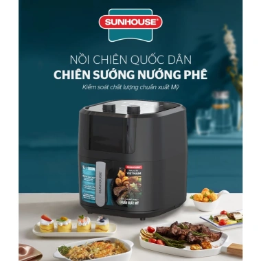 Nồi chiên không dầu Sunhouse SHD4.038 10.5L, SHD4.035/4.037 9L, SHD4.030 6.5L – Bảo hành 12 tháng, Giá 1.12 triệu 3