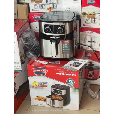 Nồi chiên không dầu Sunhouse SHD4.038 10.5L, SHD4.035/4.037 9L, SHD4.030 6.5L – Bảo hành 12 tháng, Giá 1.12 triệu 9