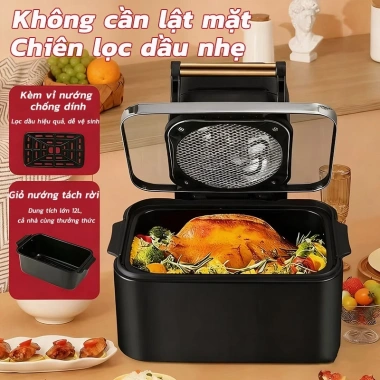 Nồi Chiên Không Khí Đa Năng, Lò Nướng Hai Lớp Bánh Trứng Gà Rán Khoai Lang, Công Suất Lớn, BH 2 Năm - 1,399,900 VNĐ