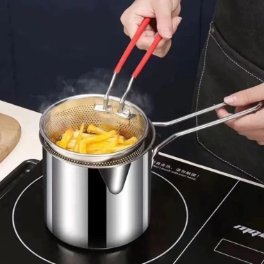 Nồi chiên ngập dầu 1.200ml inox 304 dùng bếp từ - chiên khoai tây, trụng bún, luộc trứng, giá 69.000 VND 8