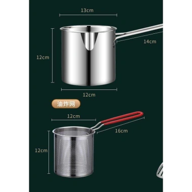 Nồi chiên ngập dầu 1.200ml inox 304 dùng bếp từ - chiên khoai tây, trụng bún, luộc trứng, giá 69.000 VND 9