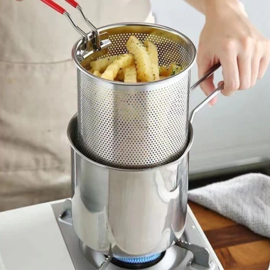 Nồi chiên ngập dầu 1.200ml inox 304 dùng bếp từ - chiên khoai tây, trụng bún, luộc trứng, giá 69.000 VND 10