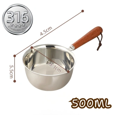 Nồi Chiên Ngập Dầu Mini Inox 316 - Nhiều Dung Tích, Dùng Bếp Từ & Gas, Cách Nhiệt BoxHome