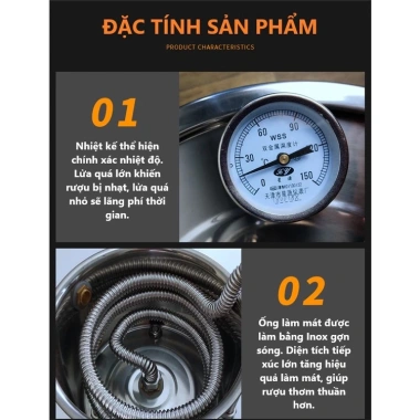 Nồi Chưng Cất Đa Năng Inox Mini 22L kèm Máy Bơm Chưng Cất Tinh Dầu, Nấu Rượu, Giá chỉ 1,375,000₫