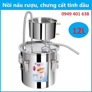 Nồi Chưng Cất Đa Năng Inox Mini 22L kèm Máy Bơm Chưng Cất Tinh Dầu, Nấu Rượu, Giá chỉ 1,375,000₫