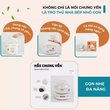 Nồi chưng yến cao cấp BN-07SLC 0.7L 100W - hầm chè, nấu nhẹ, bảo hành 24 tháng, giá ưu đãi 721,548₫