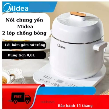 Nồi Chưng Yến Midea MI-MYFPower302 - Thiết Kế Sang Trọng, 2 Lớp Chống Bỏng, Chưng Yến và Nấu Cháo, 1.455.000 VND