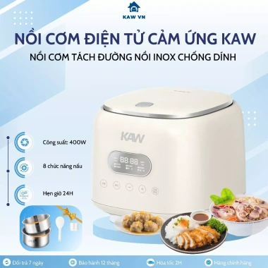 Nồi cơm cảm ứng KAW 400W giảm đường đa năng 8 chế độ nấu - Bảo hành 12 tháng