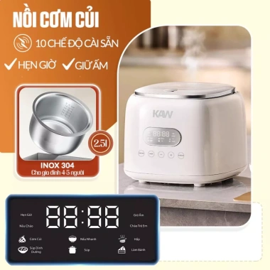 Nồi cơm cảm ứng KAW 400W giảm đường đa năng 8 chế độ nấu - Bảo hành 12 tháng