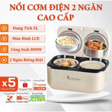 Nồi Cơm Điện 2 Ngăn KOSCORN 5L LCD Cảm Ứng 12 Chức Năng Đa Năng - Giá ưu đãi 1.289.000 VND Nồi Cơm Điện 2 Ngăn KOSCORN 5L LCD Cảm Ứng 12 Chức Năng Đa Năng - Giá ưu đãi 1.289.000 VND